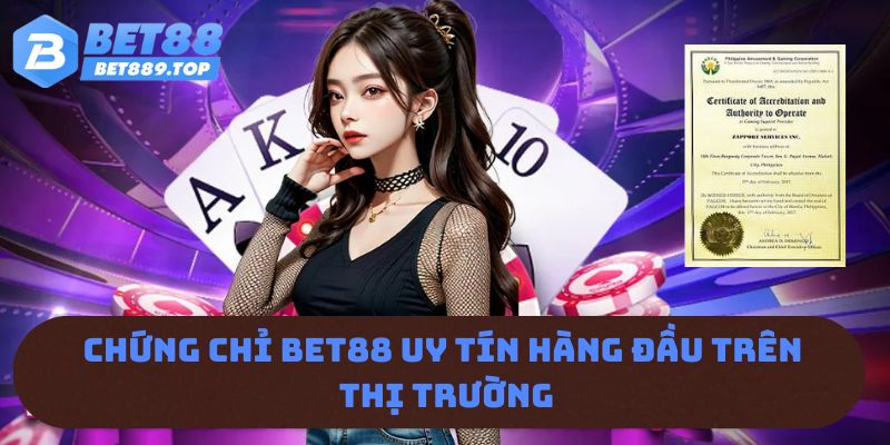 Chứng chỉ BET88 uy tín hàng đầu trên thị trường 